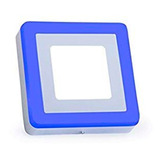 Panel Led S/poner Cuadrado 3w Centro Blanco +3w Borde Azul