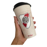 Vaso Para Café Con Tapa River Plate Oficial