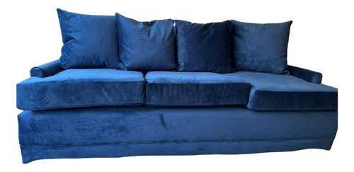 Sofa 3 Cuerpos Felpa Azul 