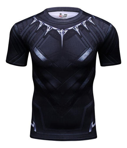 Playera Compresión Black Panter Cody Lundin Manga Corta