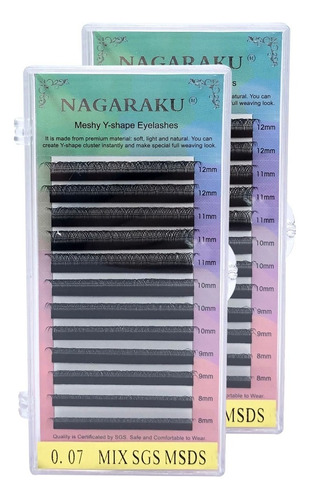 Cílios Nagaraku Yy Mix E Tamanho Único - Volume Brasileiro Comprimento 1 Mm Cor Preto Espessura 1 Mm Tipo De Curvatura D