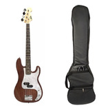 Bajo Electrico Precision 4 Cuerdas Newen Dark Wood + Funda