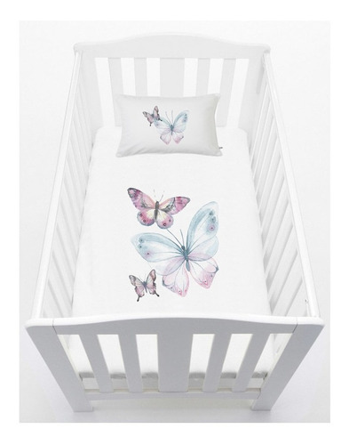 Cubre-plumón Pack & Play Mariposas Rosada-tuyo Print-algodón
