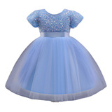 Vestido De Niña Fiesta Pajesita Elegante Bautizo Frozen