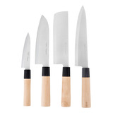 Juego Cuchillas Premium Sushi & Sashimi Metal Con Carbono