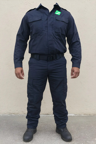 Uniforme Táctico Ripstop Azul  Antidesgarre Policía, Guardia | Meses sin interés