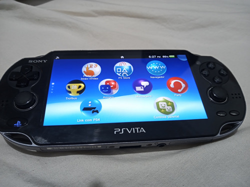 Sony Ps Vita Na Caixa + Carregador + 3 Cartões De Memória