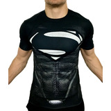 Playera Superman Black Negro Zod Licra Compresion Batman 