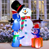 Muñeco De Nieve Inflable De Navidad De 5.6 Pies Y Pingüinos,