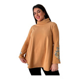 Blusa Lanilla Manga Larga Con Brillo Mujer Talle Grande