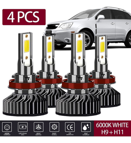 Kit Focos Led 12000lm H1 H7 H11 9005 9006 H4 Para Chevrolet