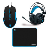 Combo Kit Gamer Fortrek Mouse M5 Mousepad Speed Headset H2