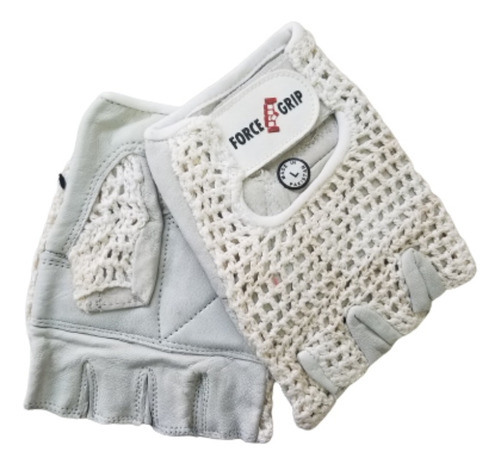 Guantes Force Grip Levantamiento Pesa Blanca Fitness 