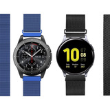 Kit 2 Pulseira Magnetica Relogio Smartwatch 20mm / 22mm Top Cor Preta - Azul Largura 22 Mm