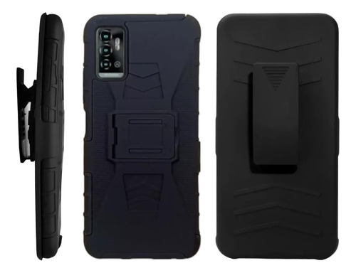 Funda De Uso Rudo Con Clip Robot Con Mica Para Zte