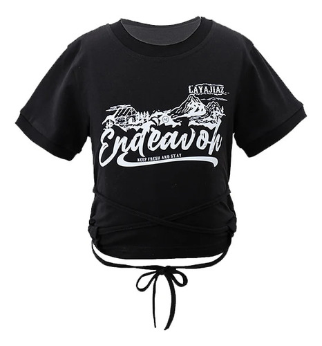 Kids Showing K-pop Outfits Hip Hop Black Crop Top Pi [u]