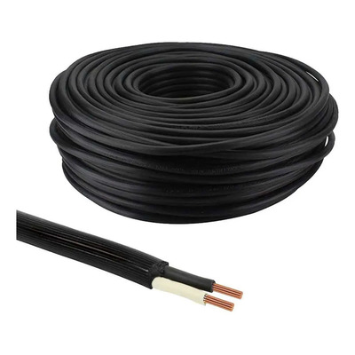 50 Metros De Cable Uso Rudo 2x14 Calibre 14 Antiflama Cubierta Negro | Envío gratis