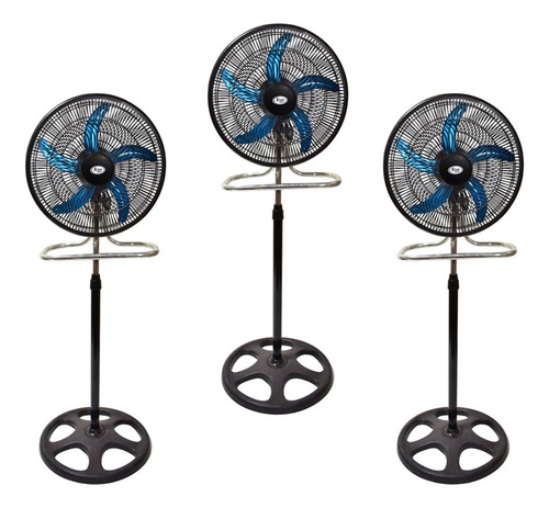 3 Ventiladores 3 En 1 Pie Pared Piso Super Potente 90w Turbo