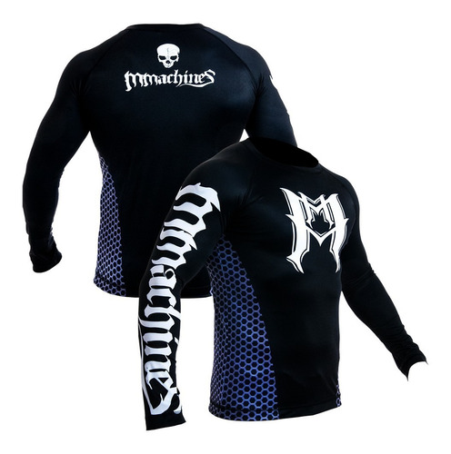 Rashguard Mmachines Of War Metal Ice Long Sleeve Mma Bjj Box