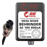 Fonte Ac 18v 0.8a Para Mixer Behringer Eurorack Mx1604a
