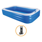 Piscina Inflável Retangular 540 Litros 180 Cm Com Bomba Vg+ Cor Azul