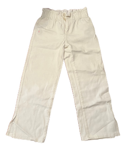 Pantalon Cargo De Jean Blanco Nena Talle 8 Años