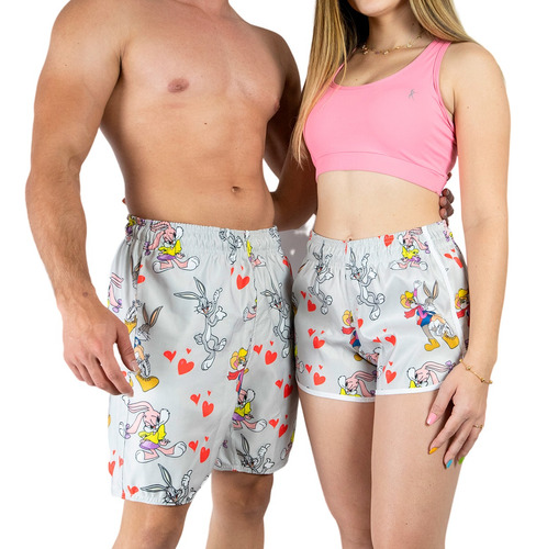 Kit Short Casal Praia Bart Simpson Tac Tel Envio Imediato