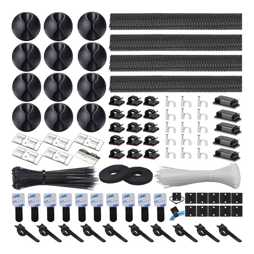 Kit De Organizacion De Cables De 288 Piezas, 12 Clips Para C