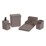 Kit Combo Cocina Escurridor Organizador Jabonera Tacho Gris