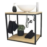 Mueble Gabinete Para Baño Lavabo Flotante Industrial 80cm