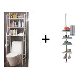 Mueble Organizador De Baño Estante Taza + Esquinero + Tapete