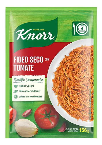 Sopas Secas Knorr Fideo Tomate 156g