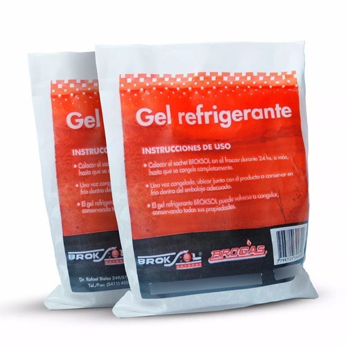 Gel Refrigerante X 2 Unidades Termico Brogas 300 Gr Lunchera