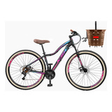 Bike Feminina Aro 29 Ksw Mwza Retrô 21 Marchas Shimano