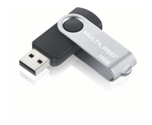 Pendrive Multilaser 16gb Twist Pd588 Preto/prateado