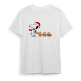 Playera Navidad Peanuts Snoopy Gorro Bufanda 3 Woodstock