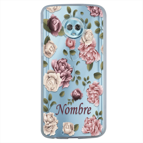 Funda Motorola Flores Personalizada Con Tu Nombre