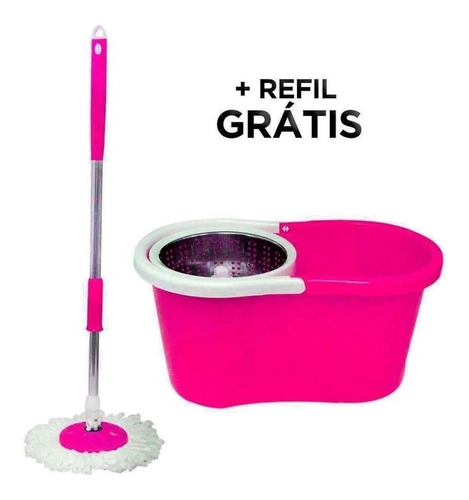 Balde Spin Mop 360 Centrifuga Inox 16lt Refis Esfregão