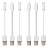 Hysmart 6 Cables De Carga Cortos, Usb A Micro Usb | Blanco