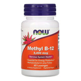 Methyl B12 Metilcobalamina 5000mcg 60 Caps Sublingual - Now Sabor Without Flavor