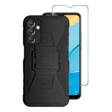 Mica + Funda Uso Rudo + Clip Para Samsung Galaxy A24 Negro