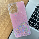 Funda Tpu Con Brillito Marco Protector Lente Para Moto G84