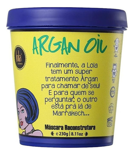 Mascara Tratamiento Reparador Argan Oil Lola Cosmetics 230g