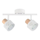 Aplique 2 Luces Nordico Blanco Madera Liiv Apto Led Gu10 