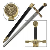 Espada Excalibur Rei Artur Templaria Medieval Em Aço Grande