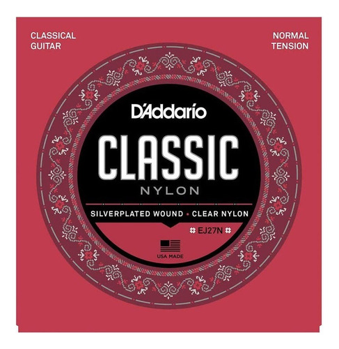 Encordado Para Guitarra Clasica D'addario Classic Ej27n