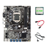 Placa Madre B75 Eth Mining, Adaptador Usb 8xpcie+cpu I3 2120