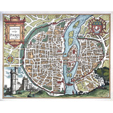 Cuadro Mapa Paris 1575 Reproducción Original 40x54 Cm