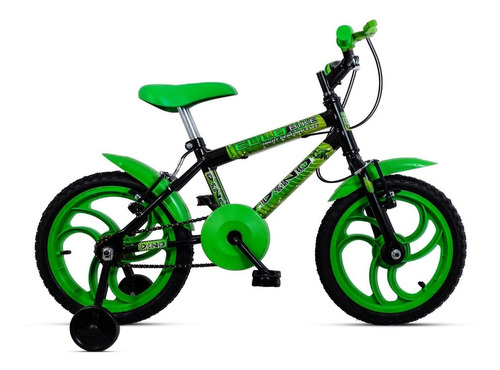 Mountain Bike Infantil Ello Bike Bike Aro 16 Freios V-brakes Cor Verde Com Rodas De Treinamento