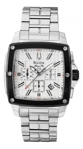 Relógio Bulova Cronógrafo Prata Marine Star Wb30882q Grande